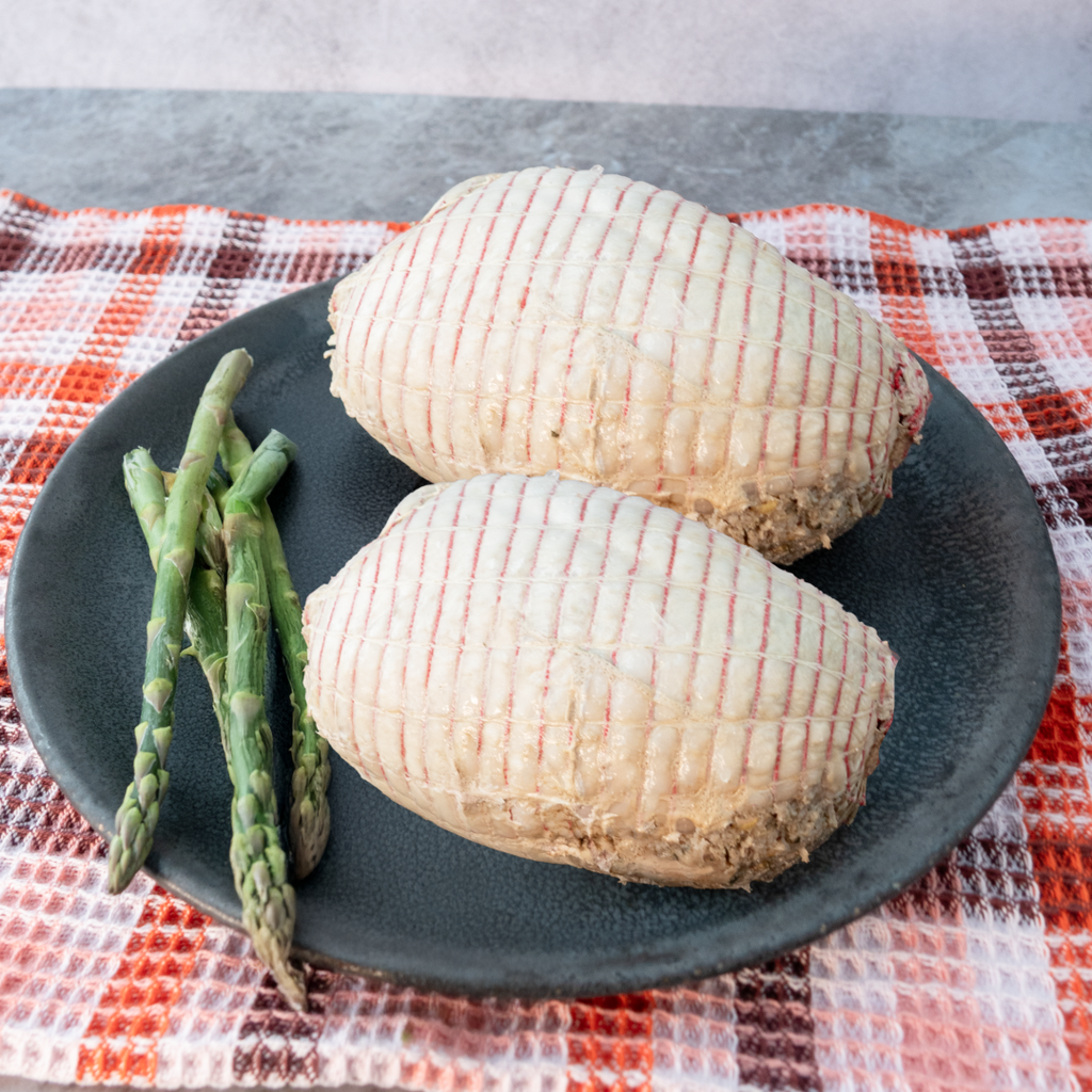 Pre-cooked Nurmurkah Turkey – Boned, rolled, stuffed ($44/kg; 2x1.8kg pieces approx)